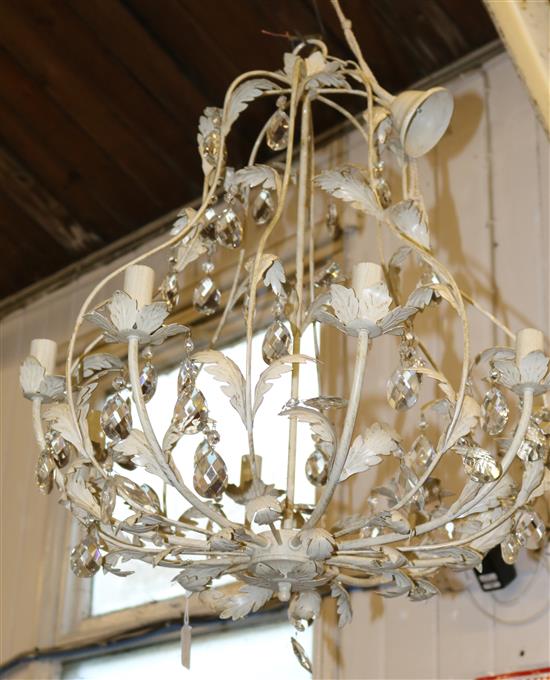 Painted tole chandelier